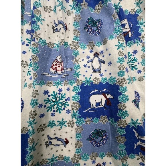 Dreams & Co Holiday Penguin Polar Bear 100% Cotton Pajama Pants Cozy Blue L - Picture 9 of 11